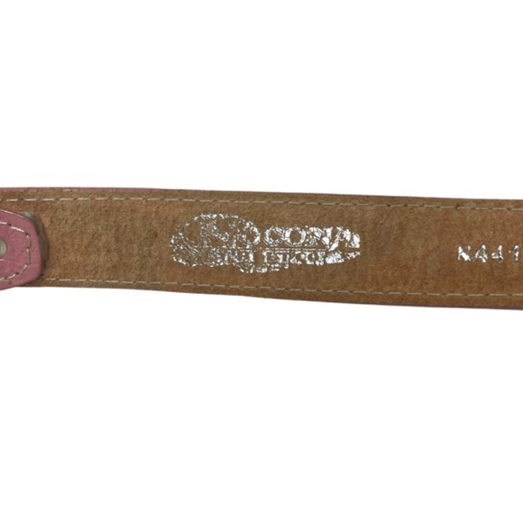 Pink Leather Belt-Youth Girls-Tooled Stamped-Western Belt - Picture 7 of 11